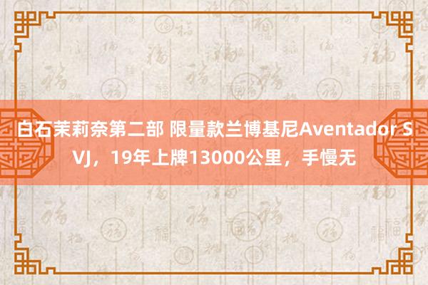 白石茉莉奈第二部 限量款兰博基尼Aventador SVJ，19年上牌13000公里，手慢无