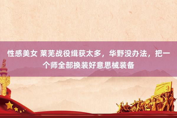 性感美女 莱芜战役缉获太多，华野没办法，把一个师全部换装好意思械装备