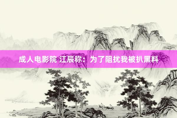 成人电影院 江辰称：为了阻扰我被扒黑料