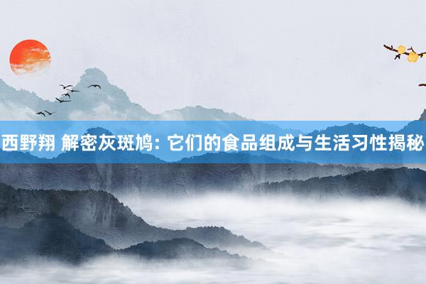 西野翔 解密灰斑鸠: 它们的食品组成与生活习性揭秘