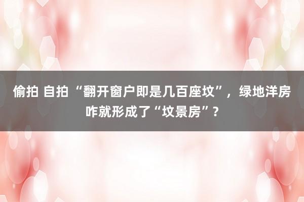 偷拍 自拍 “翻开窗户即是几百座坟”，绿地洋房咋就形成了“坟景房”？