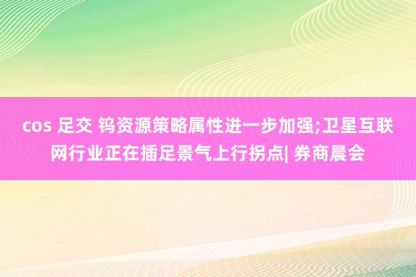 cos 足交 钨资源策略属性进一步加强;卫星互联网行业正在插足景气上行拐点| 券商晨会